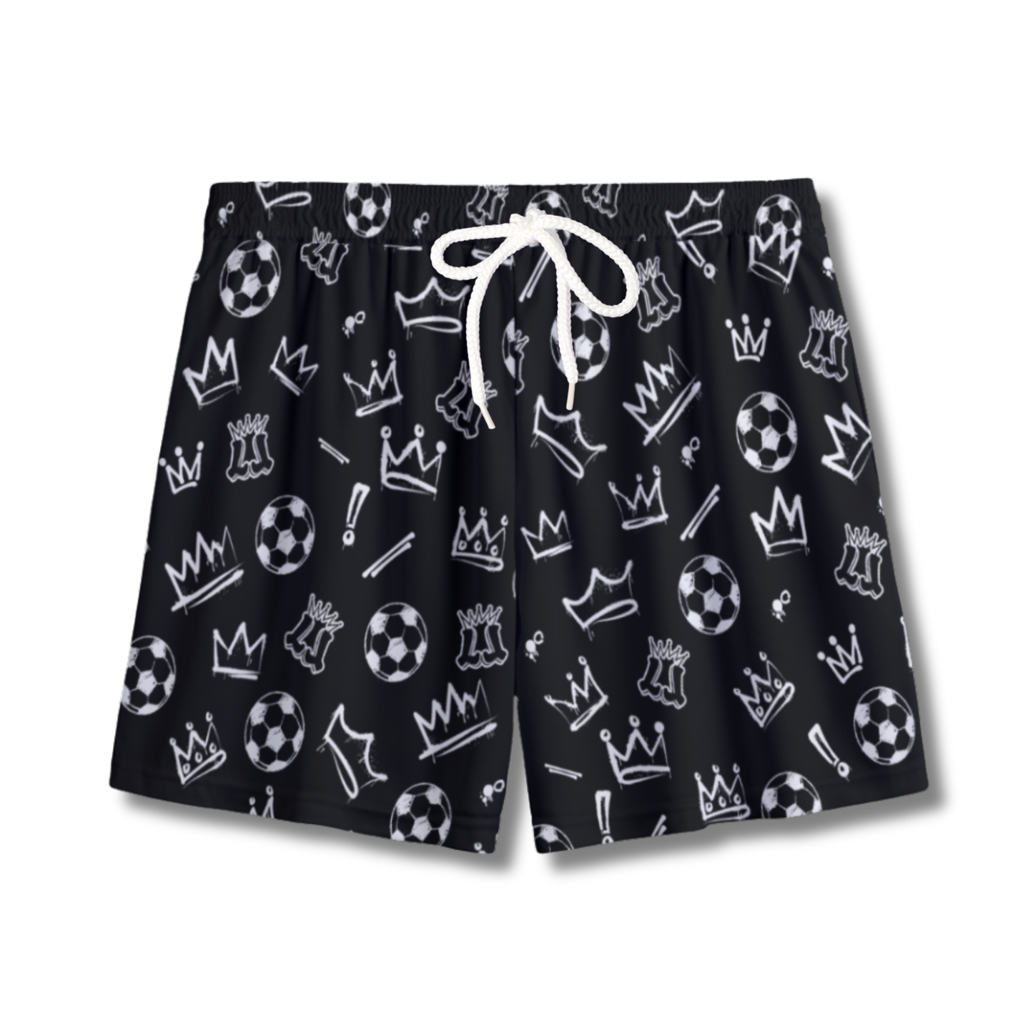 Youth Mesh Soccer Shorts Graffiti Legends - Black and White Edition