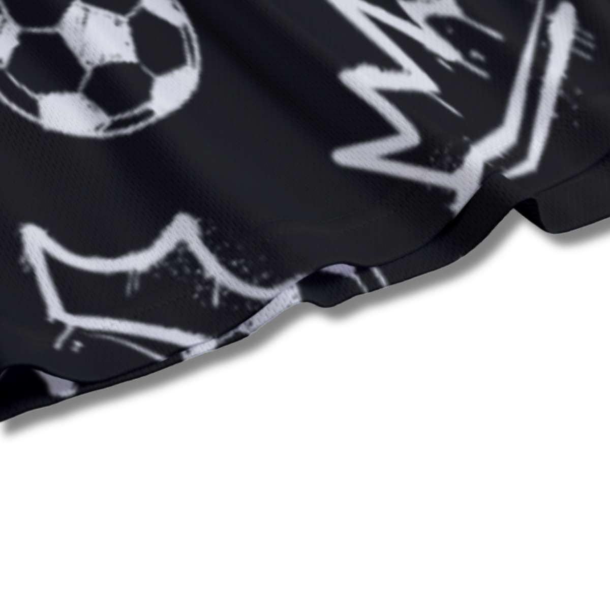 Youth Mesh Soccer Shorts Graffiti Legends - Black and White Edition