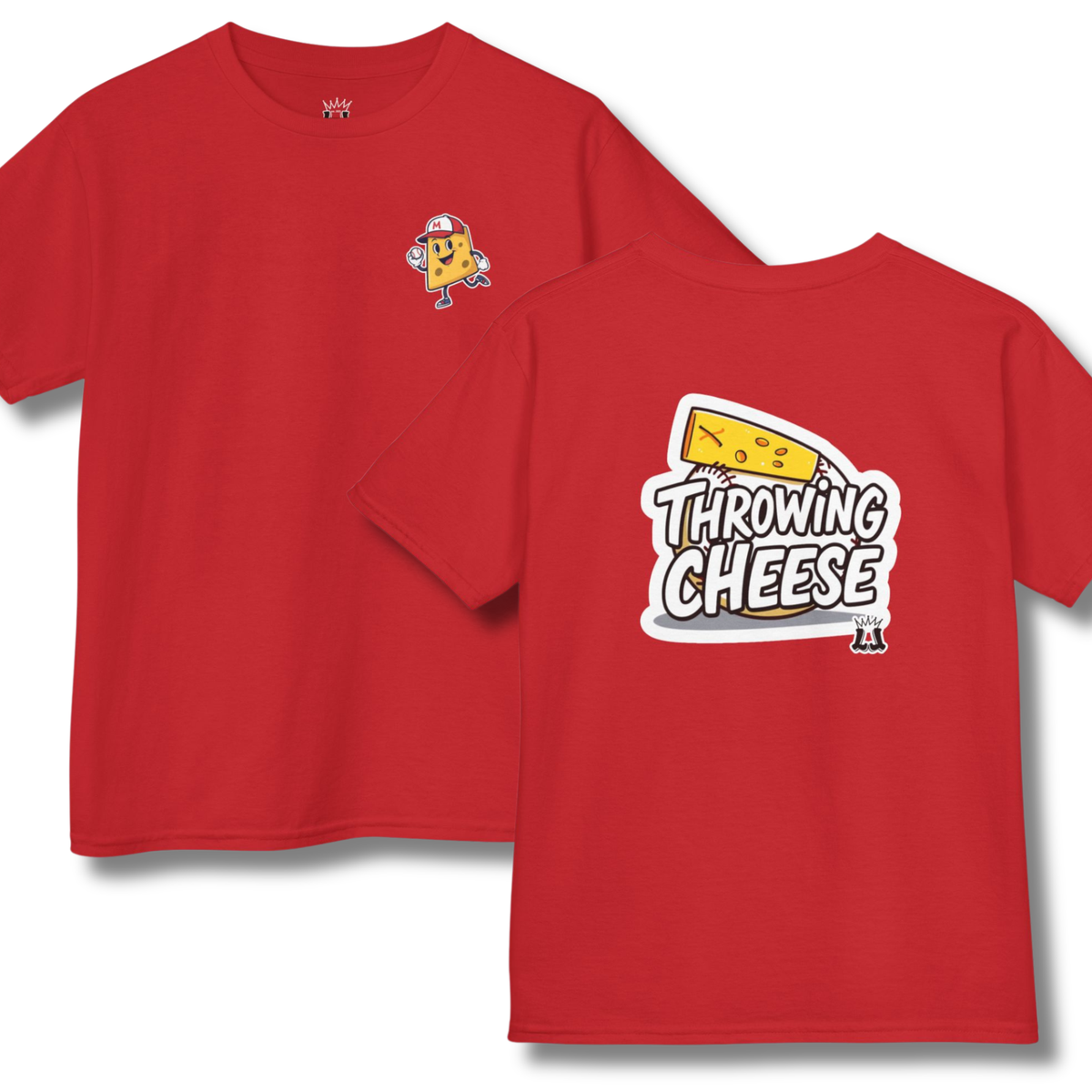 Youth "Throwing Cheese" Baseball Humor Kids Tee