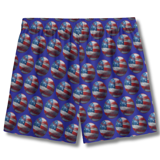 Youth 4th of July Baseball Edition Mesh Shorts - Red, White & Blue