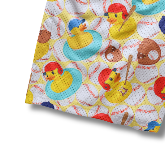 Adult "Ducks on a Pond" Baseball Mesh Shorts (with inner liner)