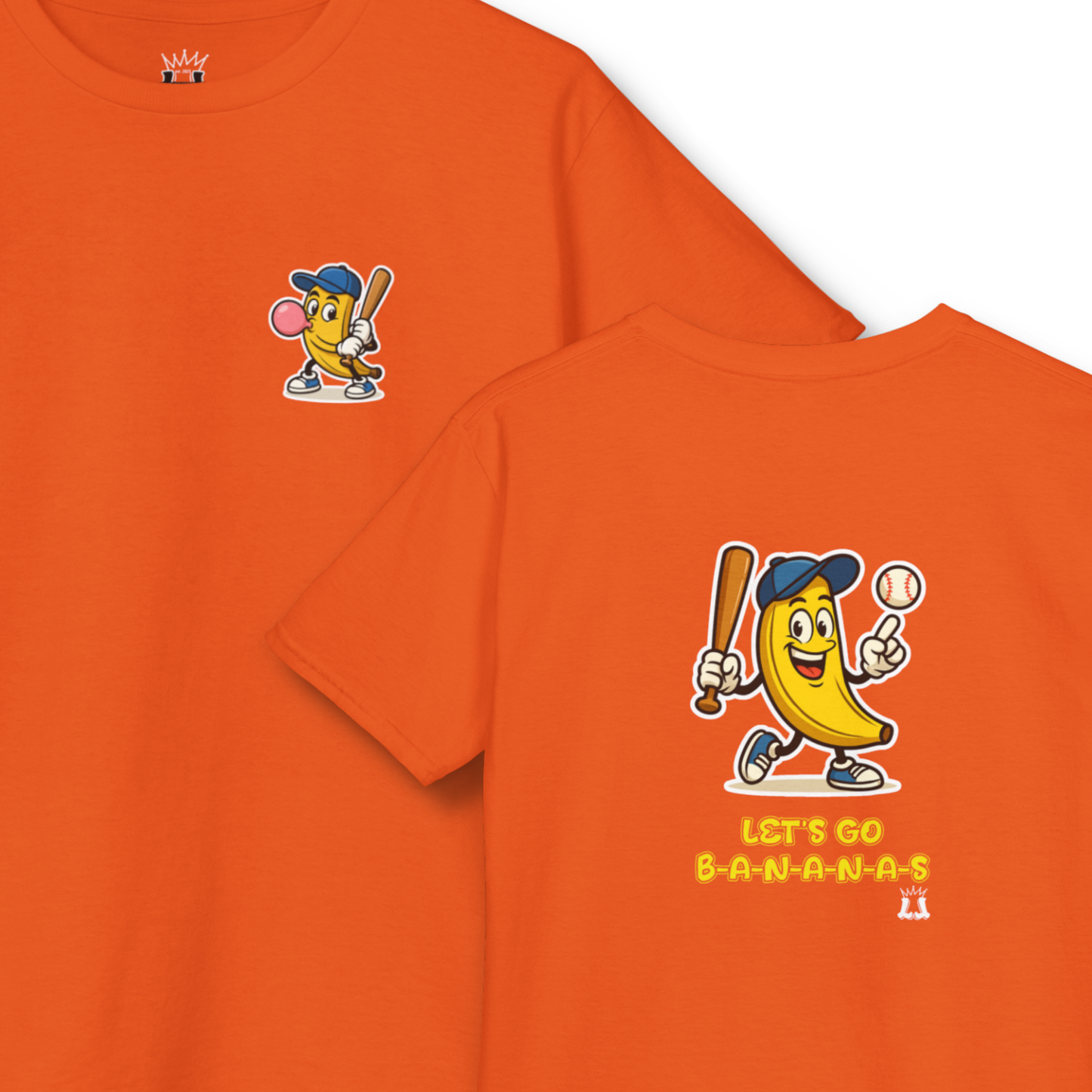 Youth Gildan Unisex Baseball Goes Bananas T-Shirt: Funny Graphic Tee