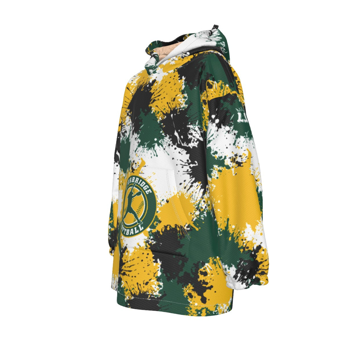 Adult Sturbridge Softball Sherpa Heavy Fleece Hoodie Blanket - Paint Splatter Edition
