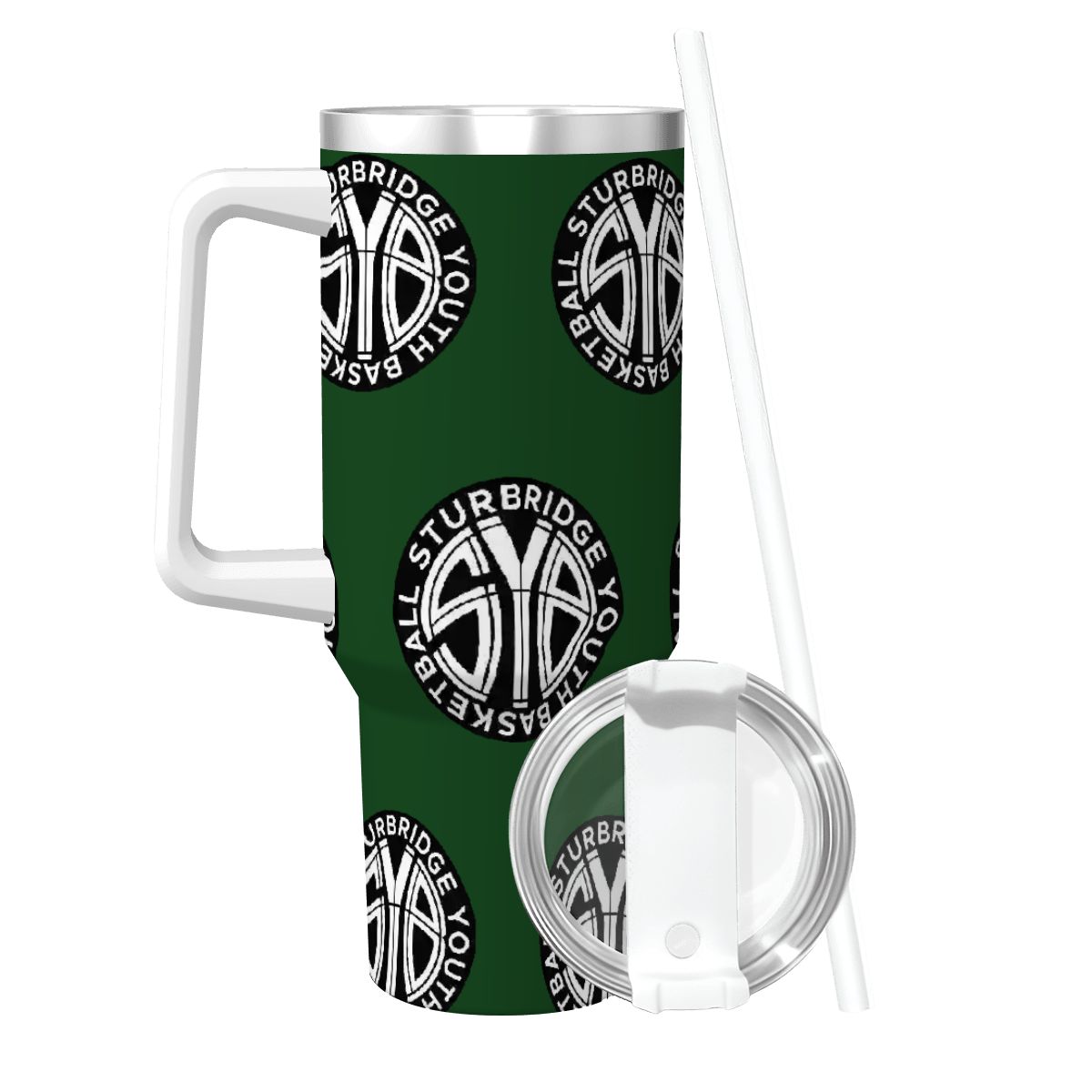 40oz SYB Travel Coffee Mug with Handle and Straw (Green)