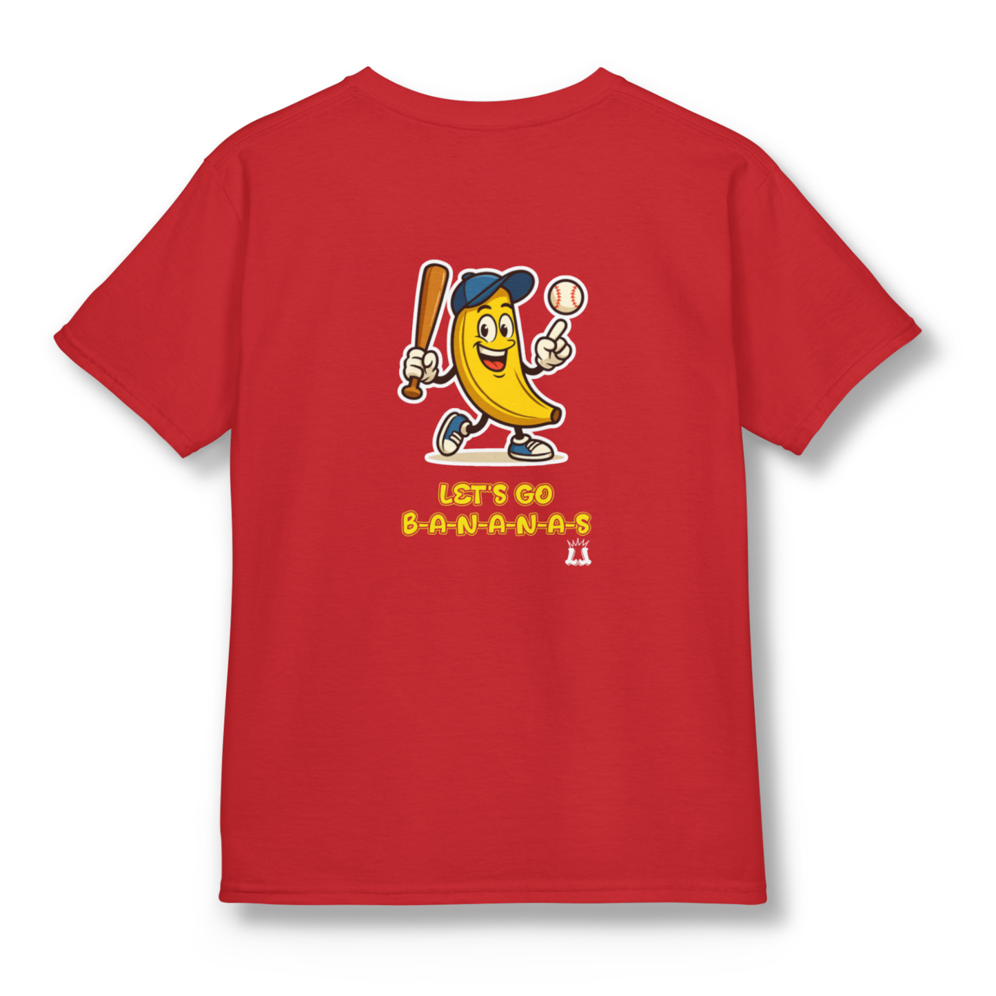 Youth Unisex Baseball Goes Bananas T-Shirt: Funny Graphic Tee