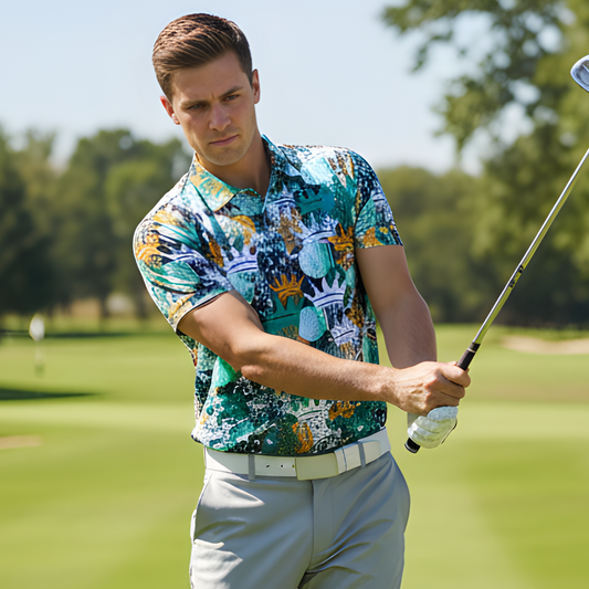 Men's UV Protection Polo Shirt, Graffiti Crown Drip