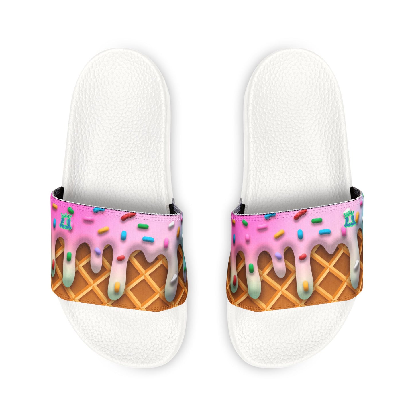 Kids Ice Cream Waffle Cone Drip Slides Sandals