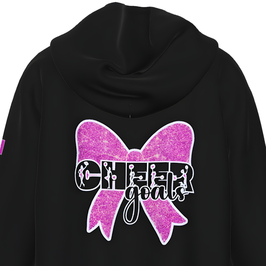 Girl's Cheer Hoodie, Pink Glitter Coquette Design