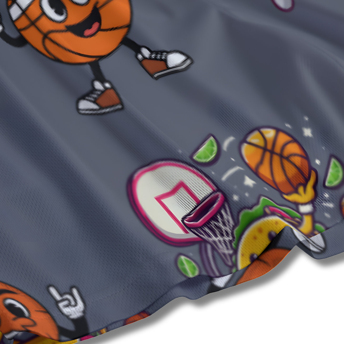 Youth Taco Tuesday Basketball Mesh Shorts (Gray)