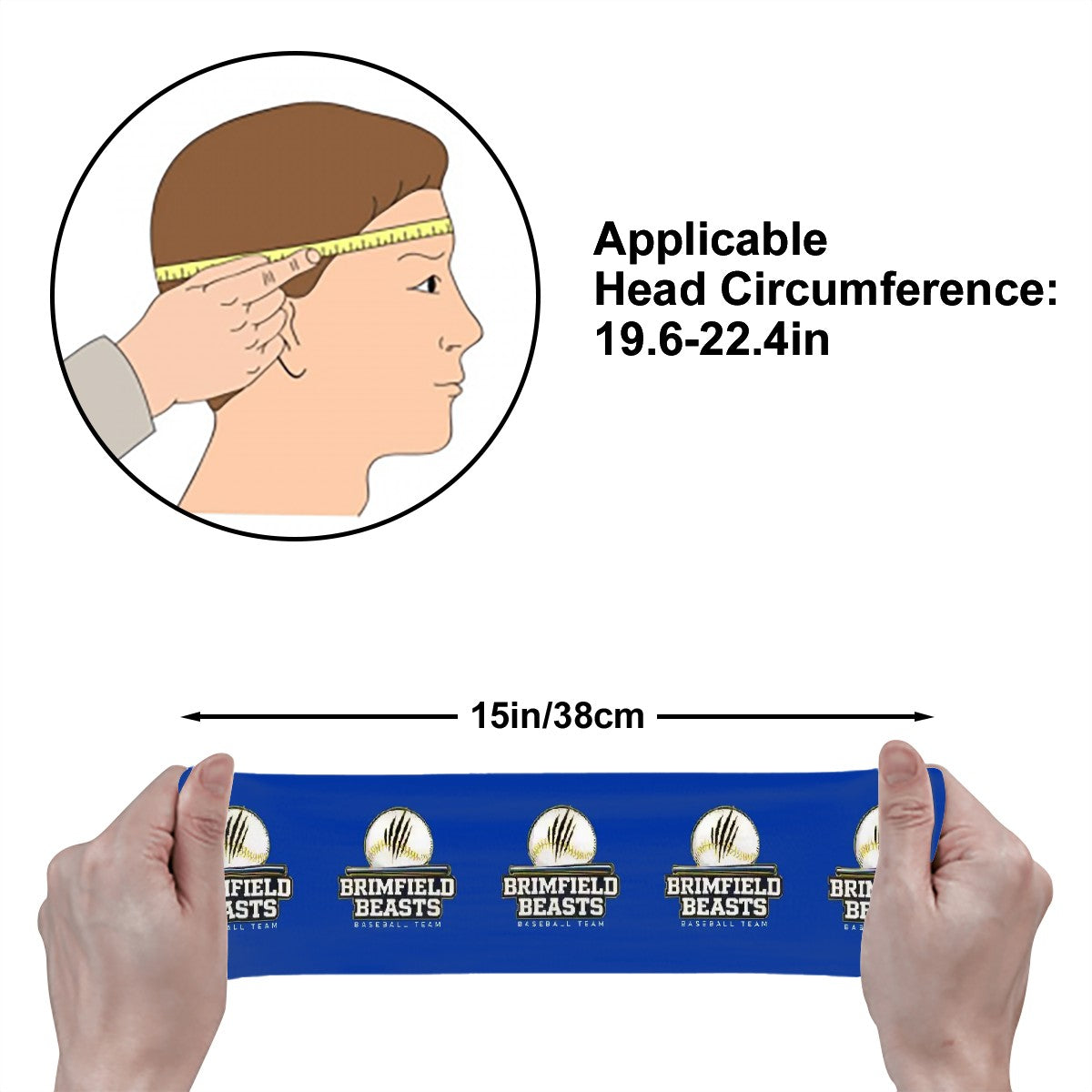 Brimfield Beasts Baseball Blue Sweatband