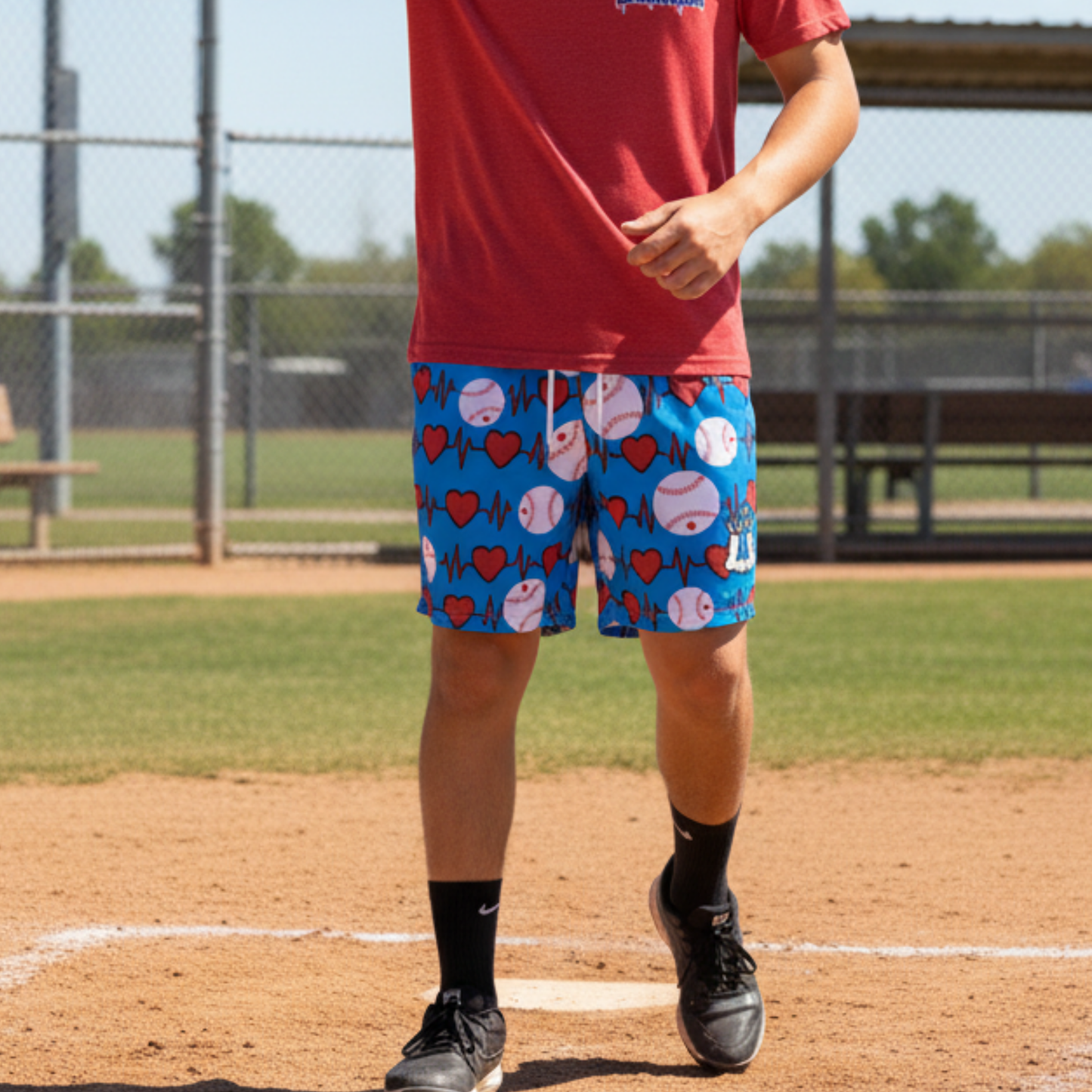 Adult Baseball Lovers Mesh Shorts - Valentine Collection