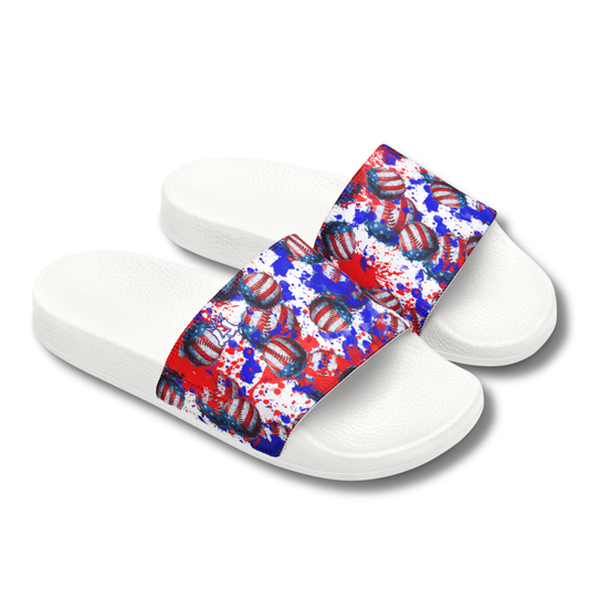 Youth Patriotic Removable-Strap Slides for Baseball Player, USA Baseball Slides