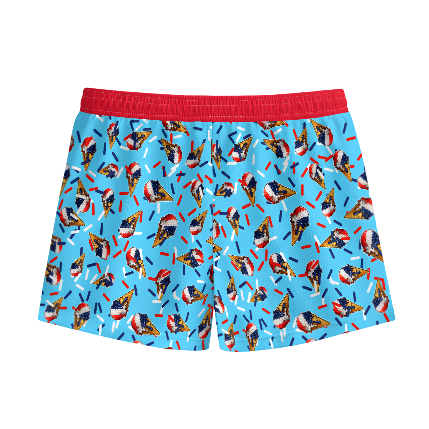 Kids Patriotic Golf Ice Cream Mesh Shorts