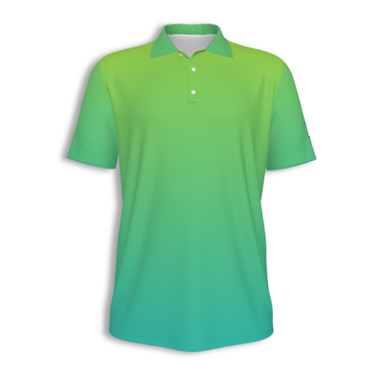 Men's Gradient Green UV Protected Polo Shirt