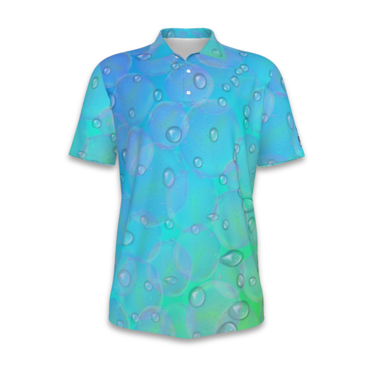 Men's UV Protection Polo Shirt, Gradient Raindrop Design