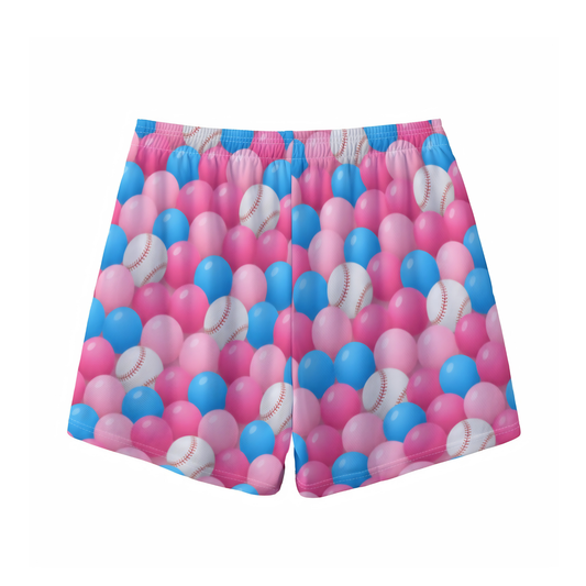 Teen and Adult Baseball Bubblegum Mesh Shorts