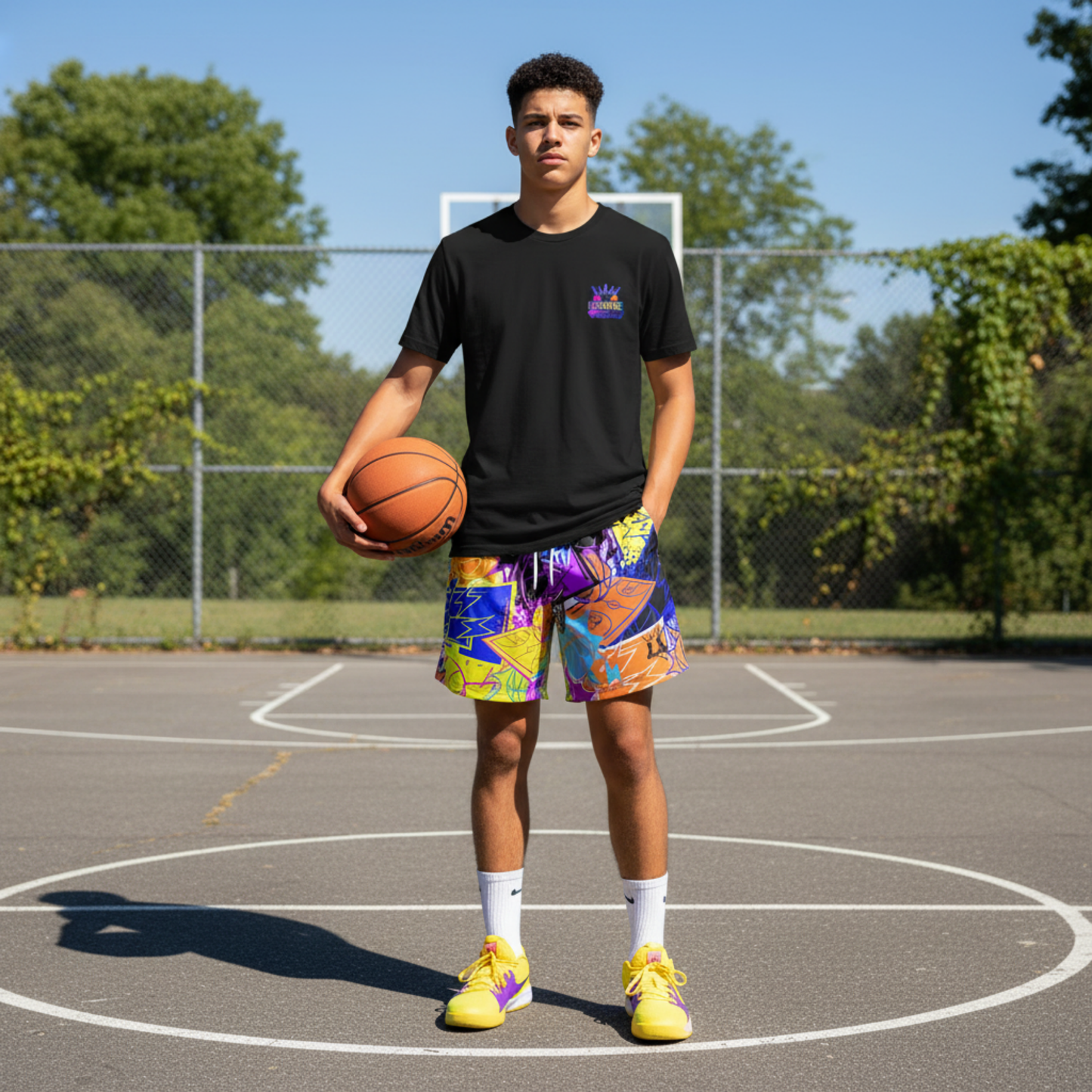 Adult Unisex Colorful Basketball Mesh Shorts