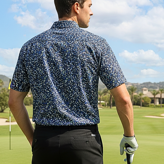 Men's Abstract Confetti UV Protection Golf Polo