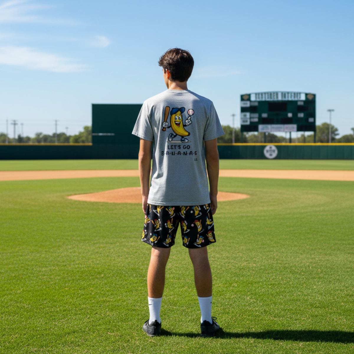Adult Unisex Baseball Go Bananas Mesh Shorts