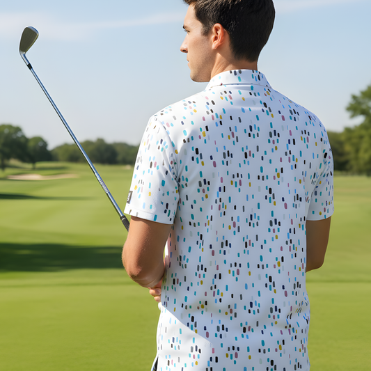 Men's Patterned UV Protection Golf Polo Shirt