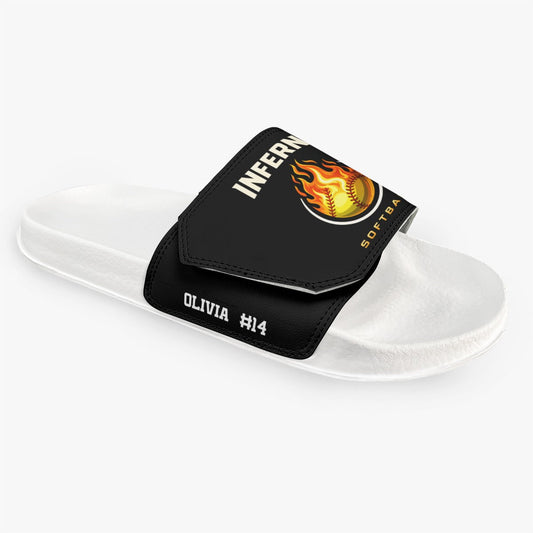Women's Brimfield Inferno Adjustable Velcro Strap Slides (Personalized)