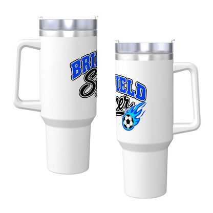 Brimfield Soccer Travel Mug with Handle and Straw (40oz)