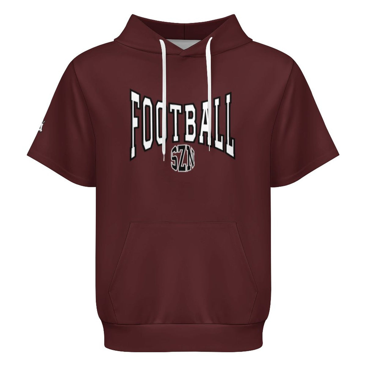 Football Season Short Sleeve Hoodie - Maroon