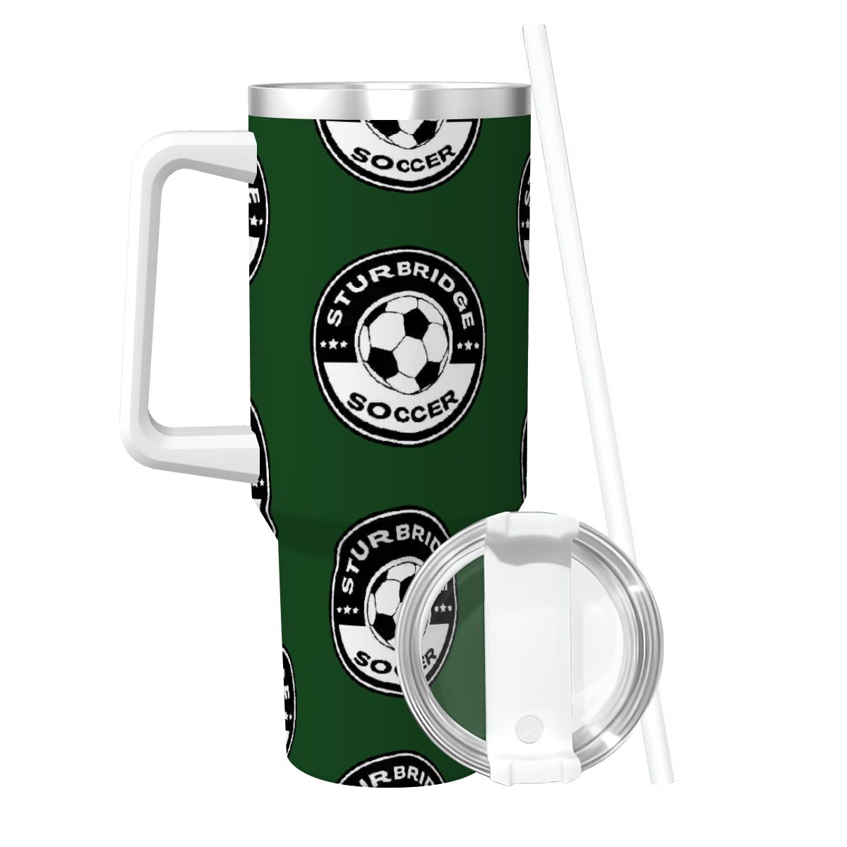 Sturbridge Youth Soccer Travel Coffee Mug with Handle and Straw (40oz)
