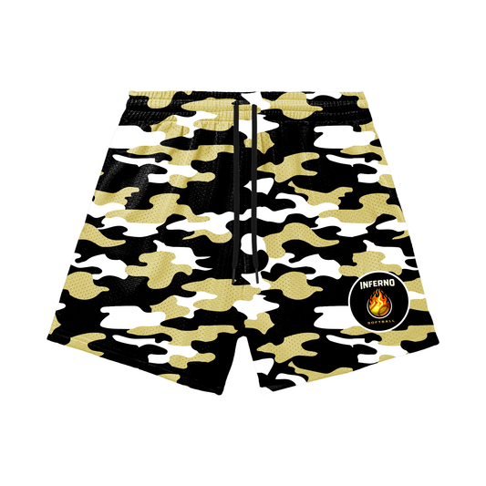 Adult Brimfield Inferno Softball Mesh Shorts Camo Edition (with inner liner)