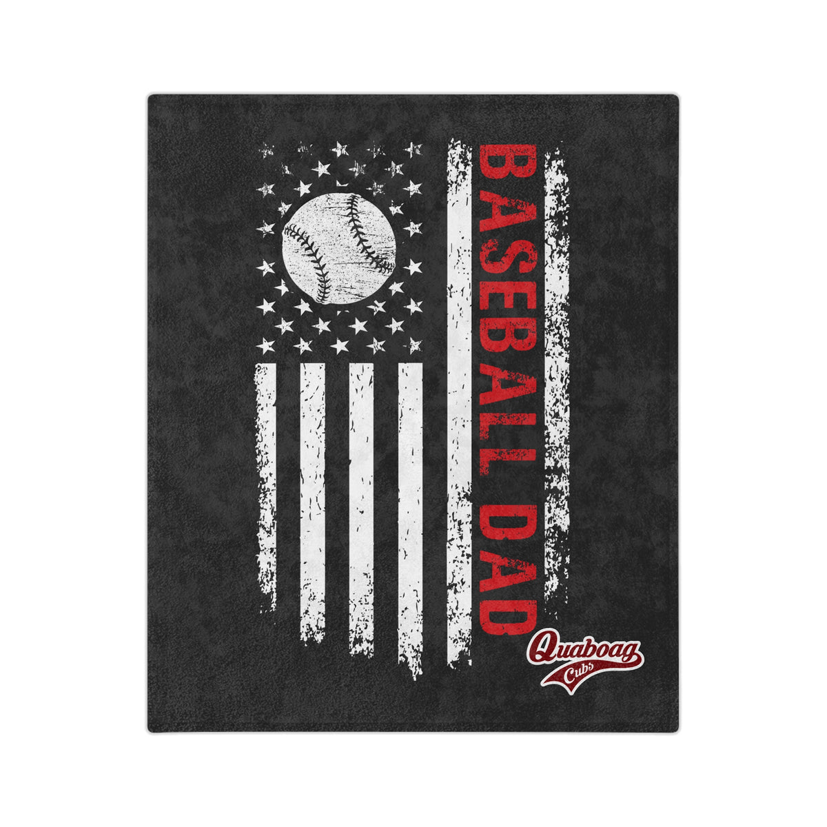 Quaboag Baseball Dad Flag Minky Plush Blanket