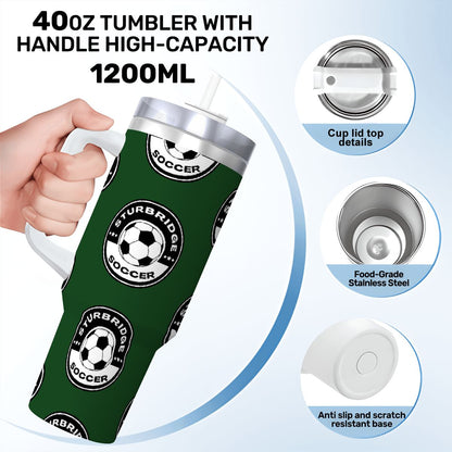 Sturbridge Youth Soccer Travel Coffee Mug with Handle and Straw (40oz)