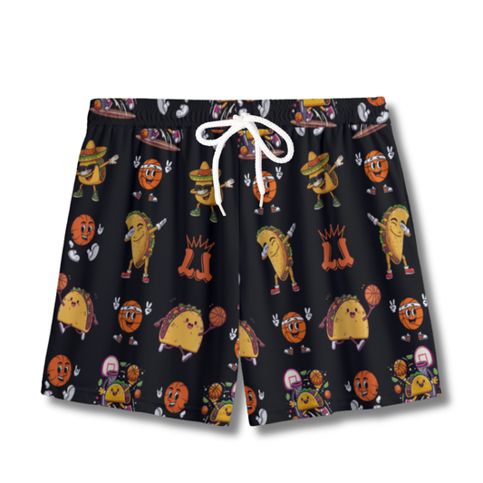 Youth Taco Tuesday Basketball Mesh Shorts (Black)