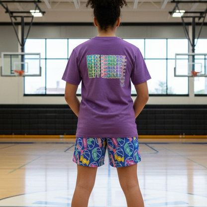All-Over Print Adult Unisex Basketball Mesh Shorts: Blue Candy Print