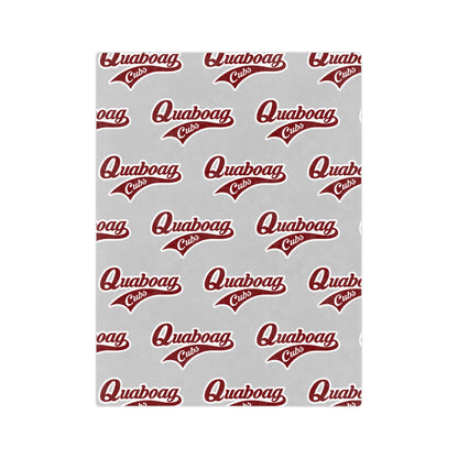 Quaboag Baseball Minky Plush Blanket - Gray