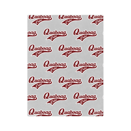 Quaboag Baseball Minky Plush Blanket - Gray