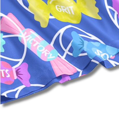 All-Over Print Adult Unisex Basketball Mesh Shorts: Blue Candy Print