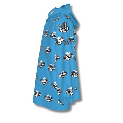 Youth Storm Sherpa Heavy Fleece Hoodie Blanket - Blue Edition