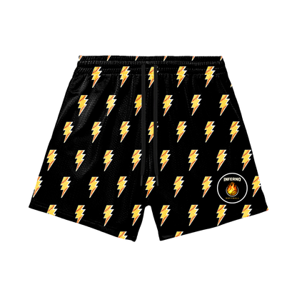 Adult Brimfield Inferno Softball Mesh Shorts Lightning Bolt Edition (with inner liner)