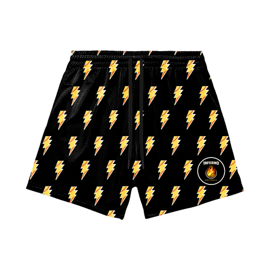 Adult Brimfield Inferno Softball Mesh Shorts Lightning Bolt Edition (with inner liner)