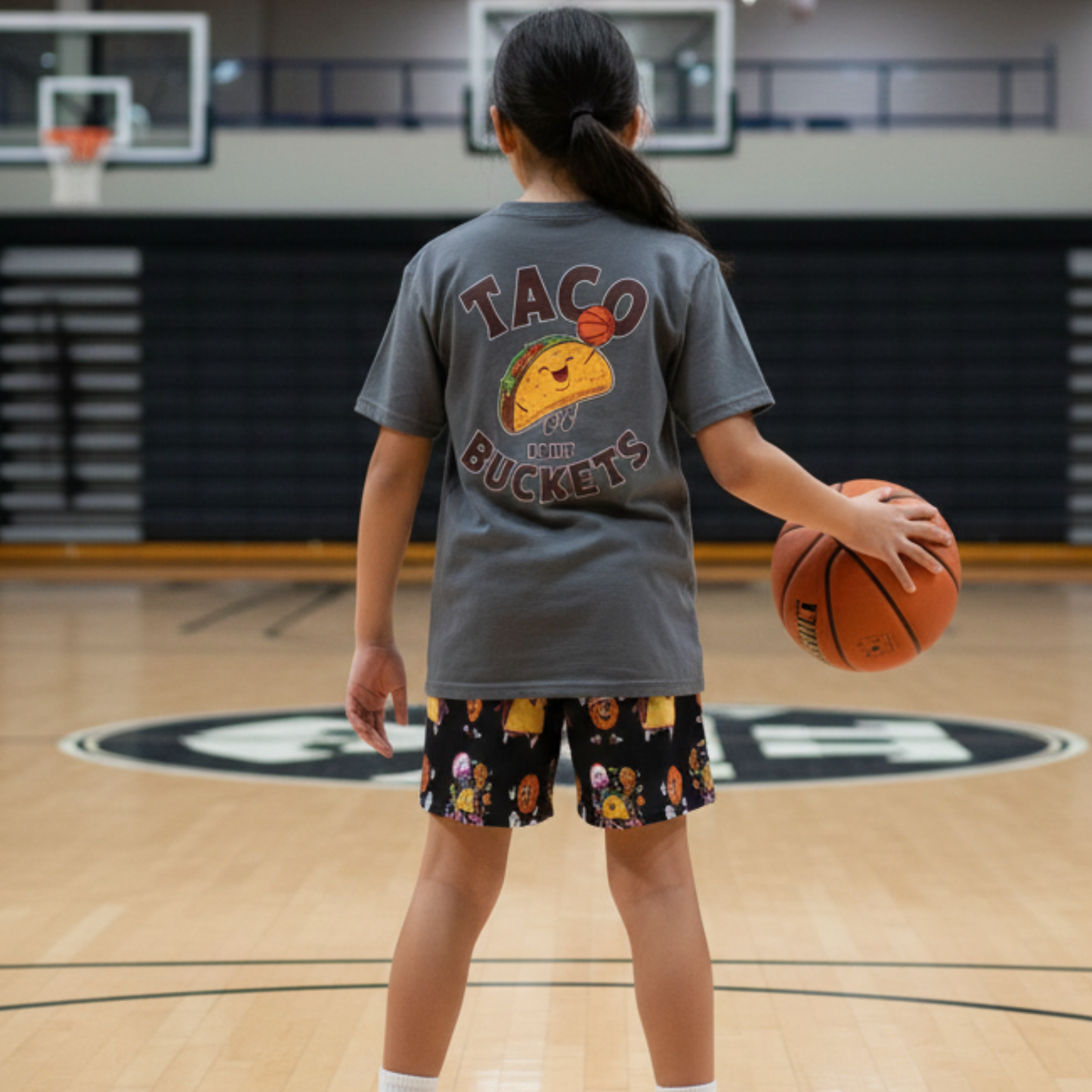 Youth Taco Tuesday Basketball Mesh Shorts (Black)