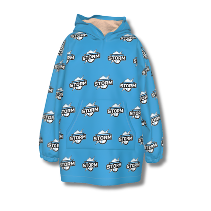 Youth Storm Sherpa Heavy Fleece Hoodie Blanket - Blue Edition