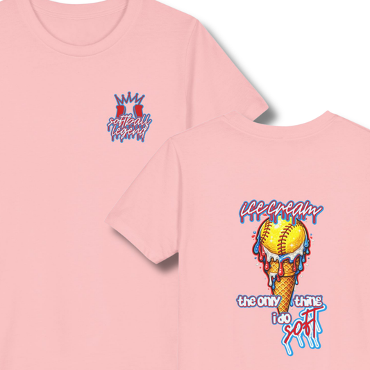 Youth Softball Ice Cream Drip T-Shirt