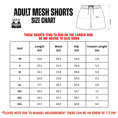 Adult Unisex Baseball Go Bananas Mesh Shorts