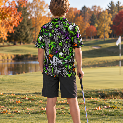 Teen UV Protected Halloween Golf Polo Shirt