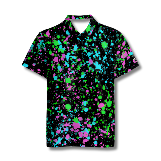 All-Over Print Men's Polo Shirt - Paint Splash Design