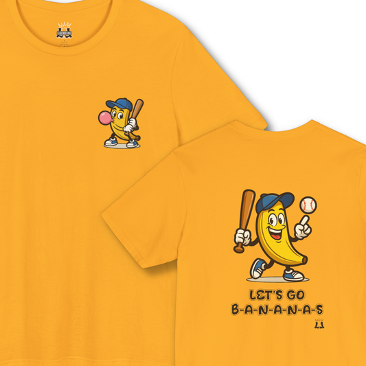 Adult Unisex Baseball Goes Bananas T-Shirt: Funny Graphic Tee