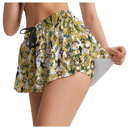 TRYLax Women's Butterfly Shorts - Girl's Graffiti Splash Edition
