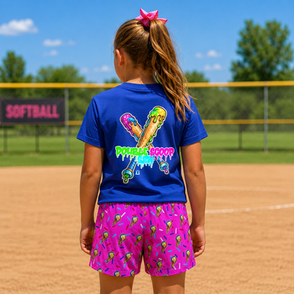 Kids Baseball Softball T-Shirt Softball Ice Cream Design