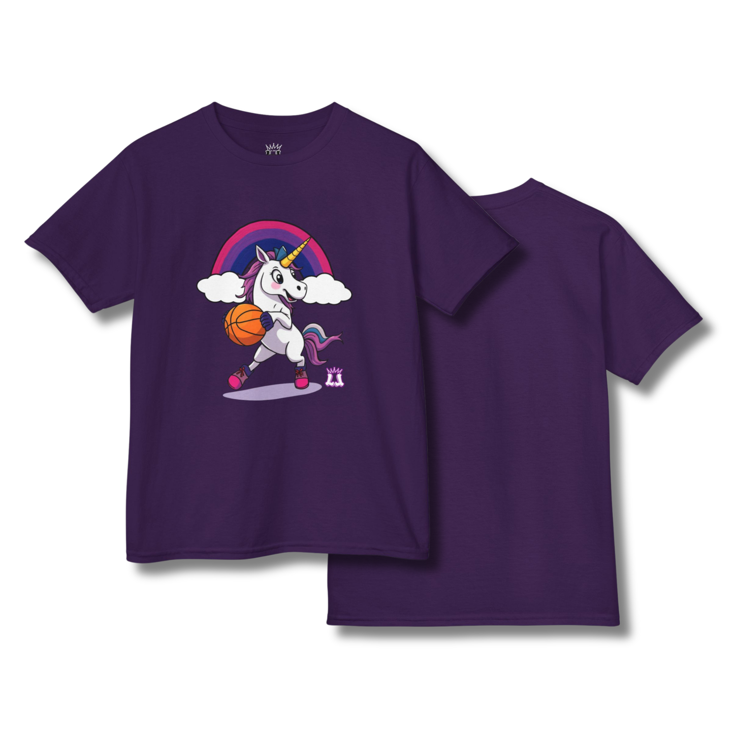 Unicorns and Rainbows Basketball Kids Tee