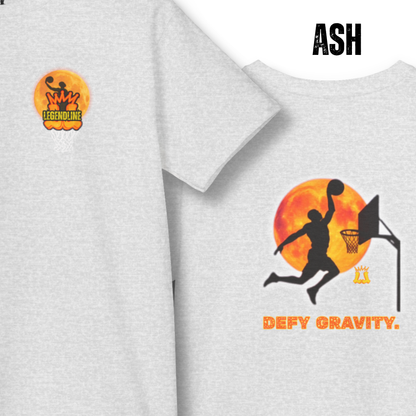 Youth Defy Gravity Basketball Tee, Slam Dunk Short Sleeve T-Shirt